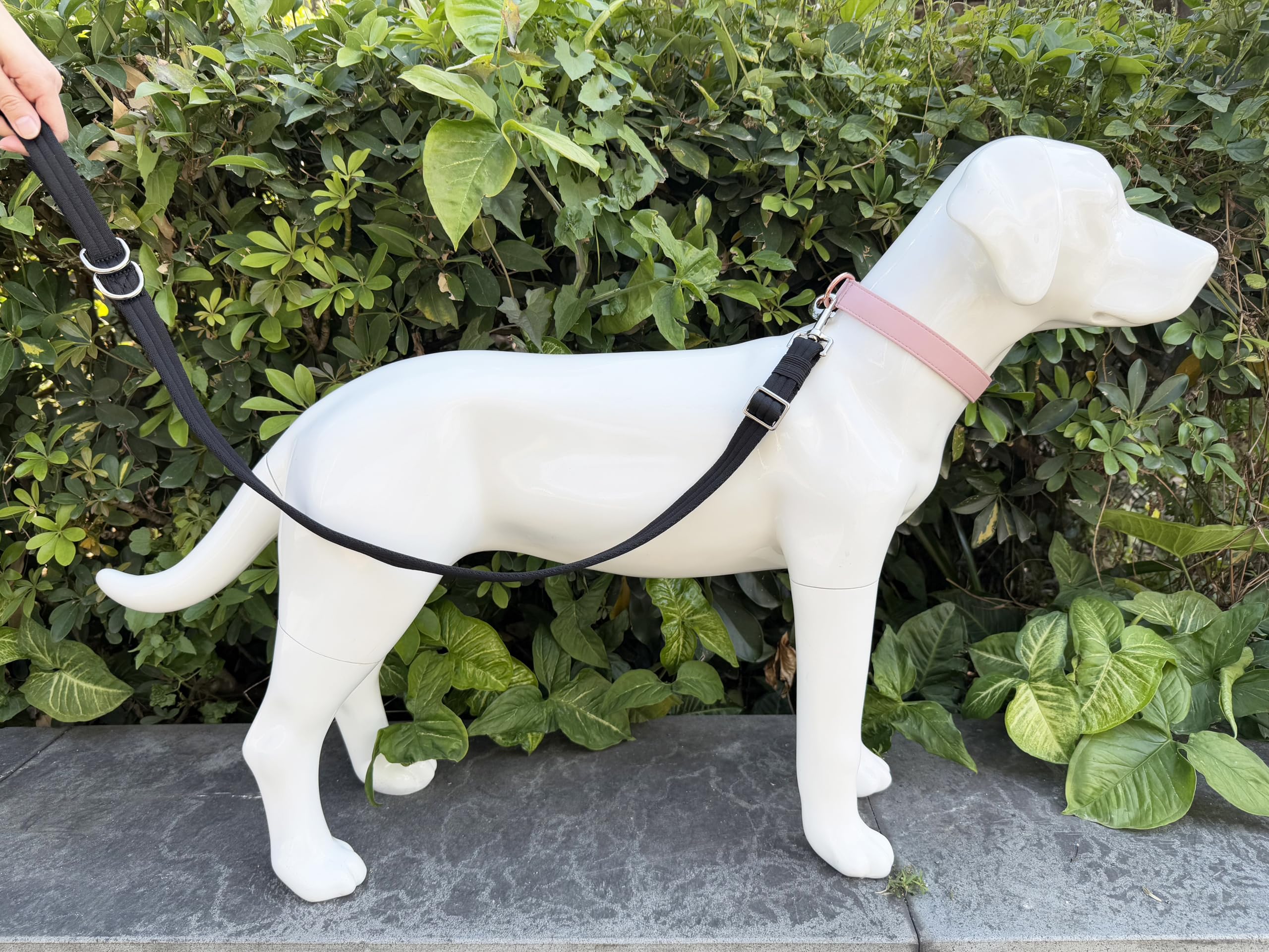 Dog Leash for Obedience Training and Easy to Use, Lightweight, Soft & Durable Adjustable and Easy to Clean for Small Medium Large Dog (Black, 0.7M-1M*2.5CM) - 4