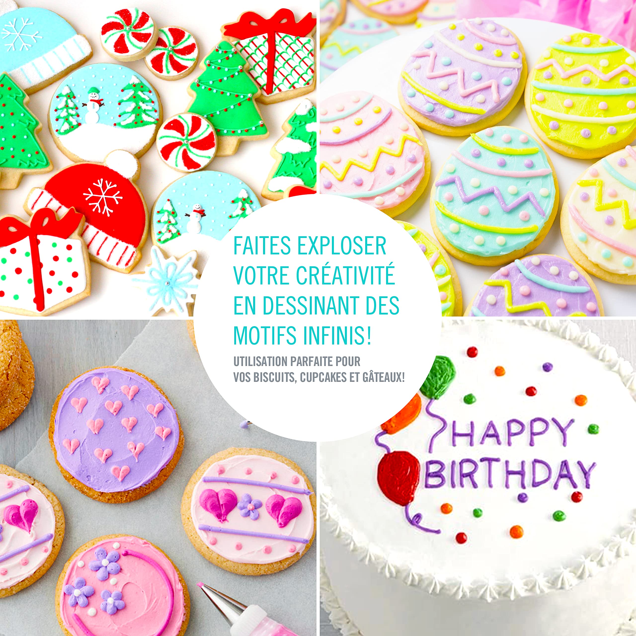 Frmarche Douilles Pâtisserie 7 Pièces En Acier Inoxydable DIY Kits