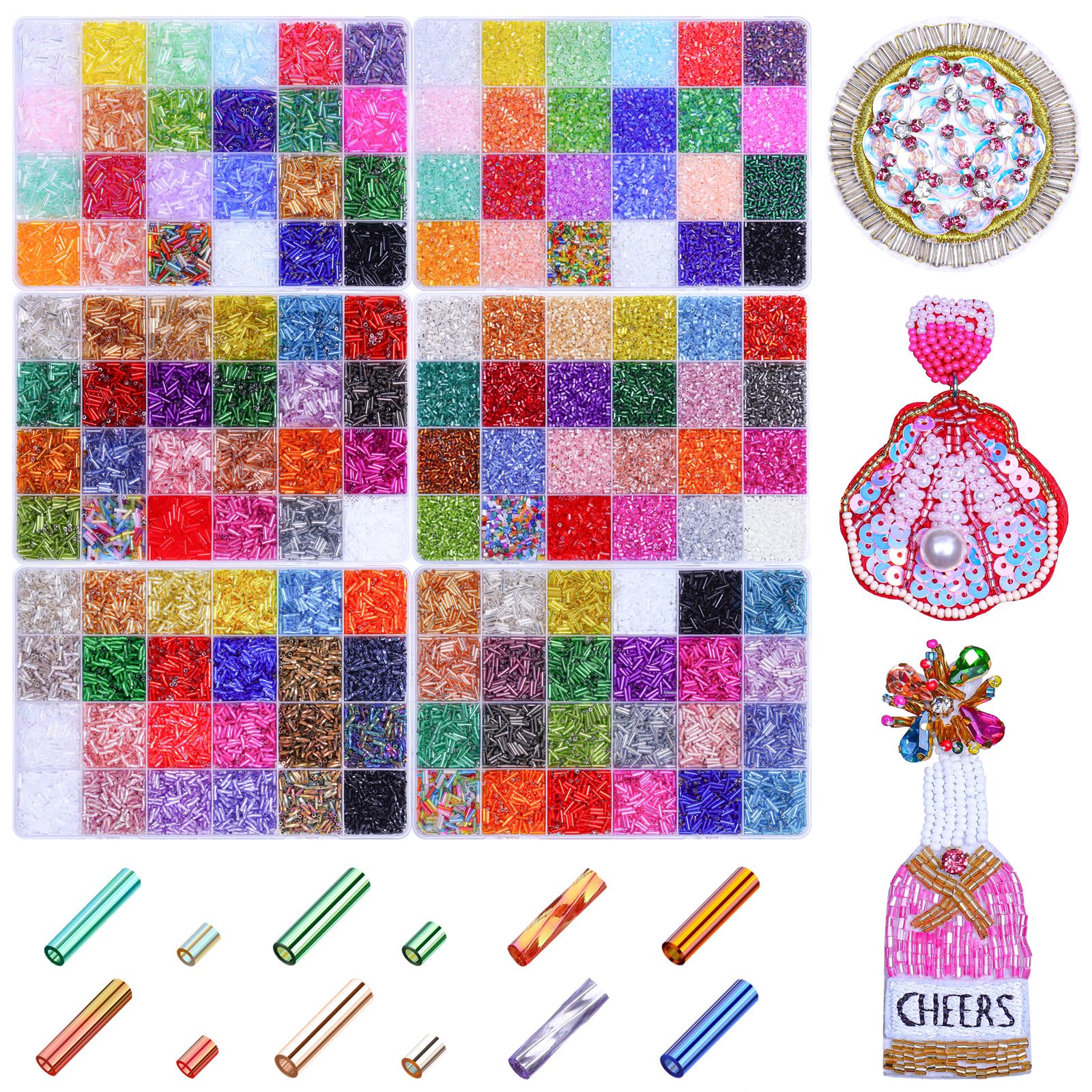 Kit de perles en verre pour fabrication de bijoux et loisirs créatifs DIY