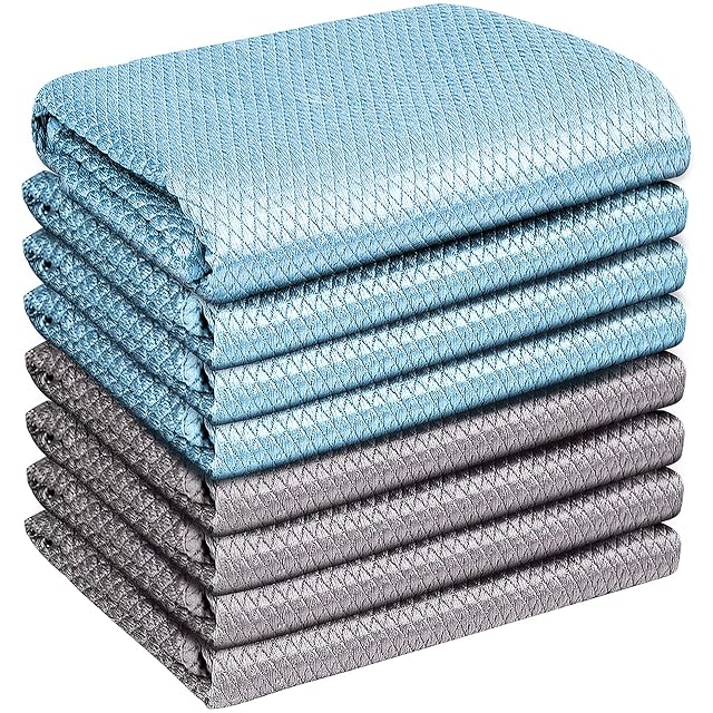 Airlab Streak Free Miracle Cleaning Cloths Easy Clean Nanoscale Pack of 8 12 x 16 Microfiber Polishing Windows