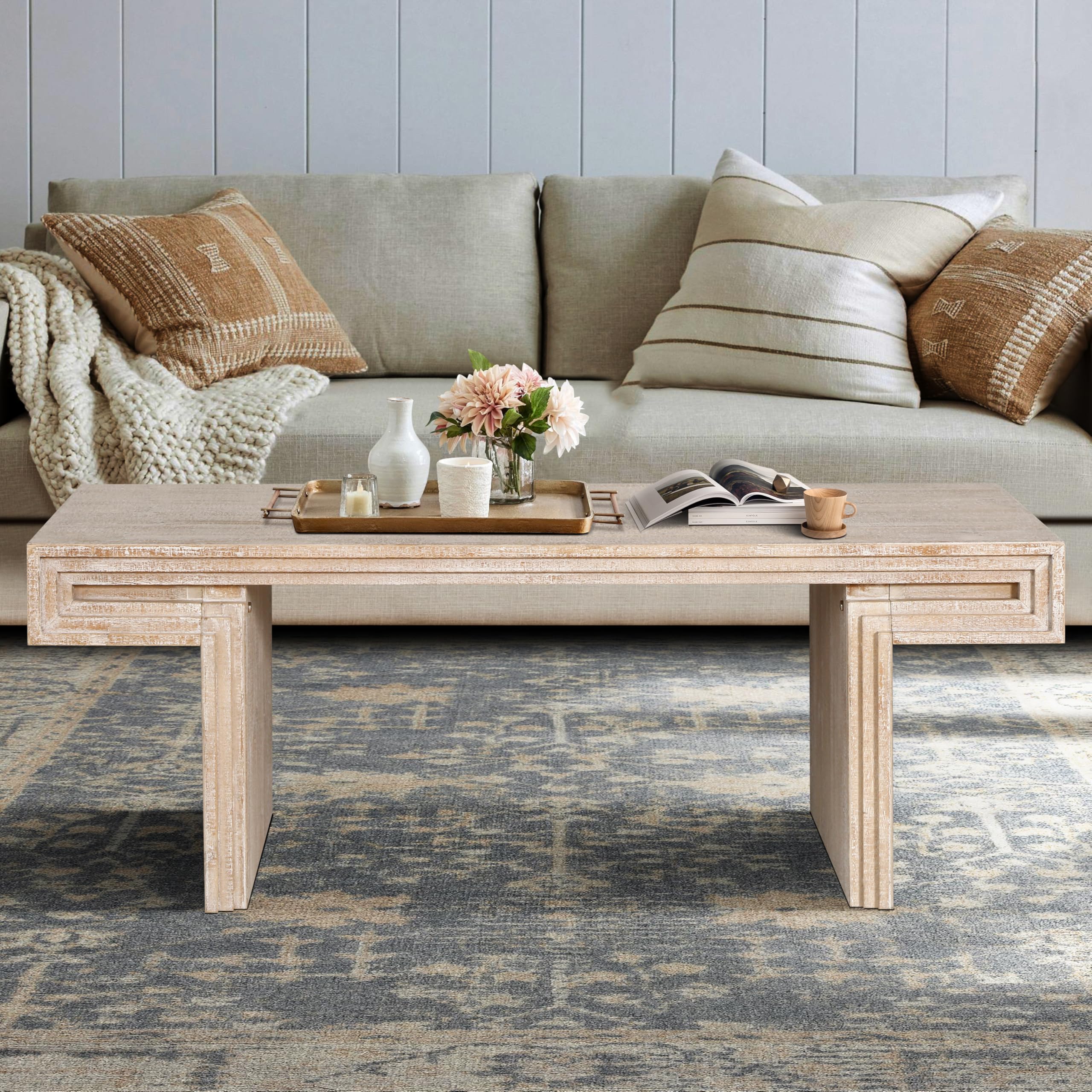 Amazon.com: JIVOIT American Vintage Coffee Table, Luxury Dual-Tier