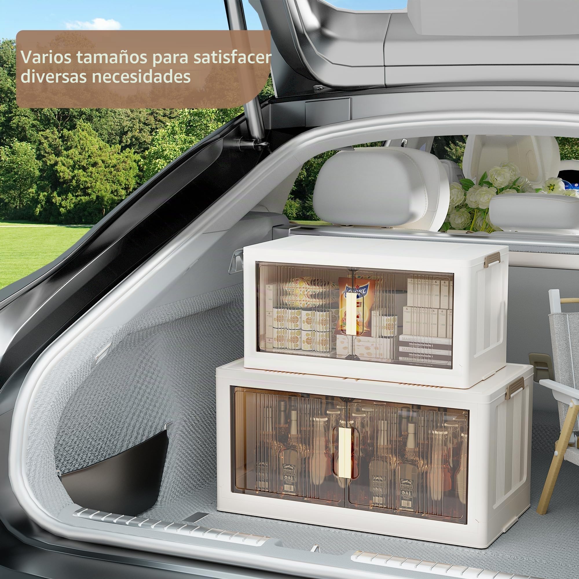 Caja de almacenamiento con tapa, 180 l, grande, apilable, caja de plástico con tapa, 3 niveles y 1 tapa, contenedor de almacenamiento plegable para dormitorio, salón, cocina y oficina