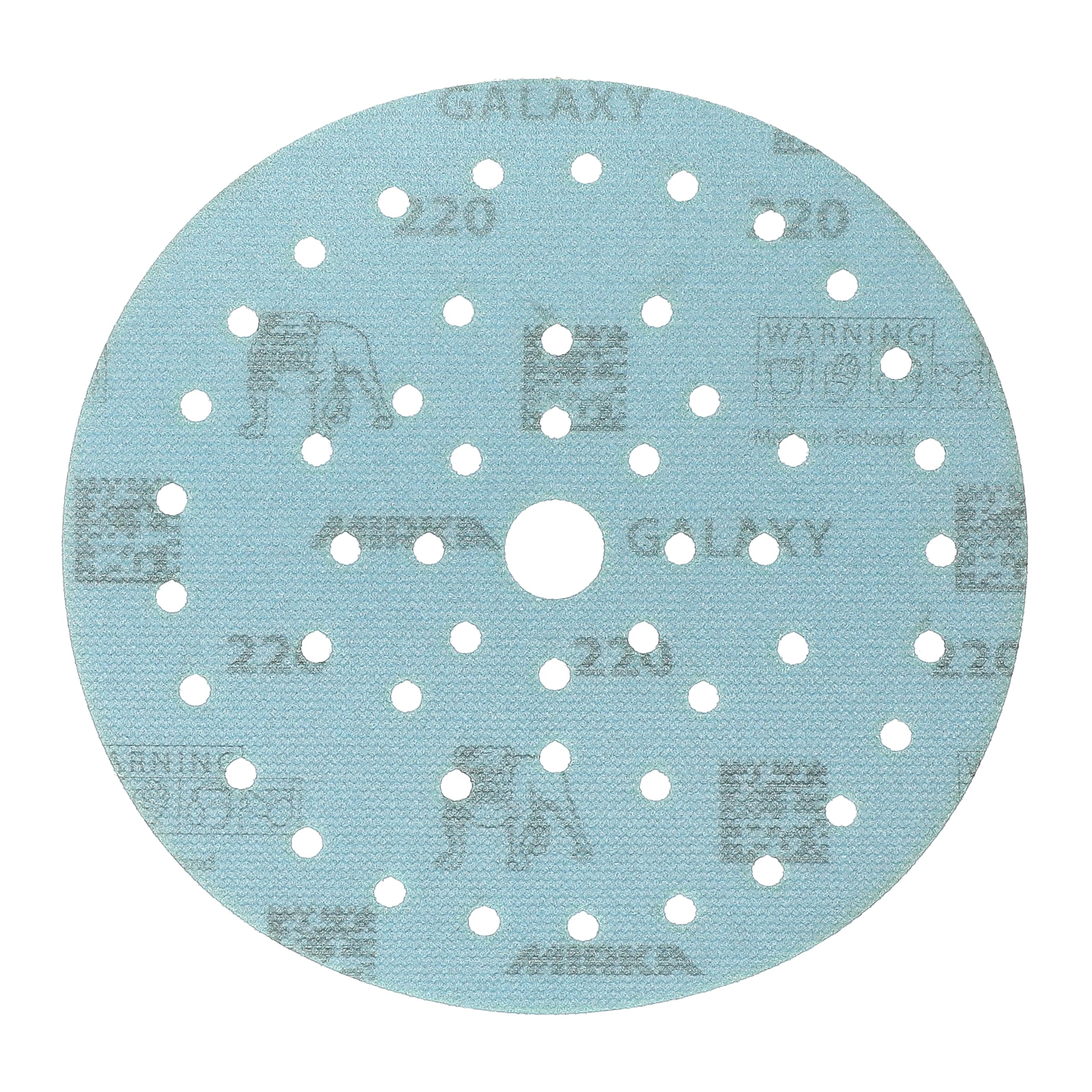 Mirka papel de lija Galaxy 150mm cierre adhesivo grano 220 50 uds | Ideal para lijado de resina epoxi madera y fibra de vidrio con cierre adhesivo y granulado fino 220 para acabado profesional