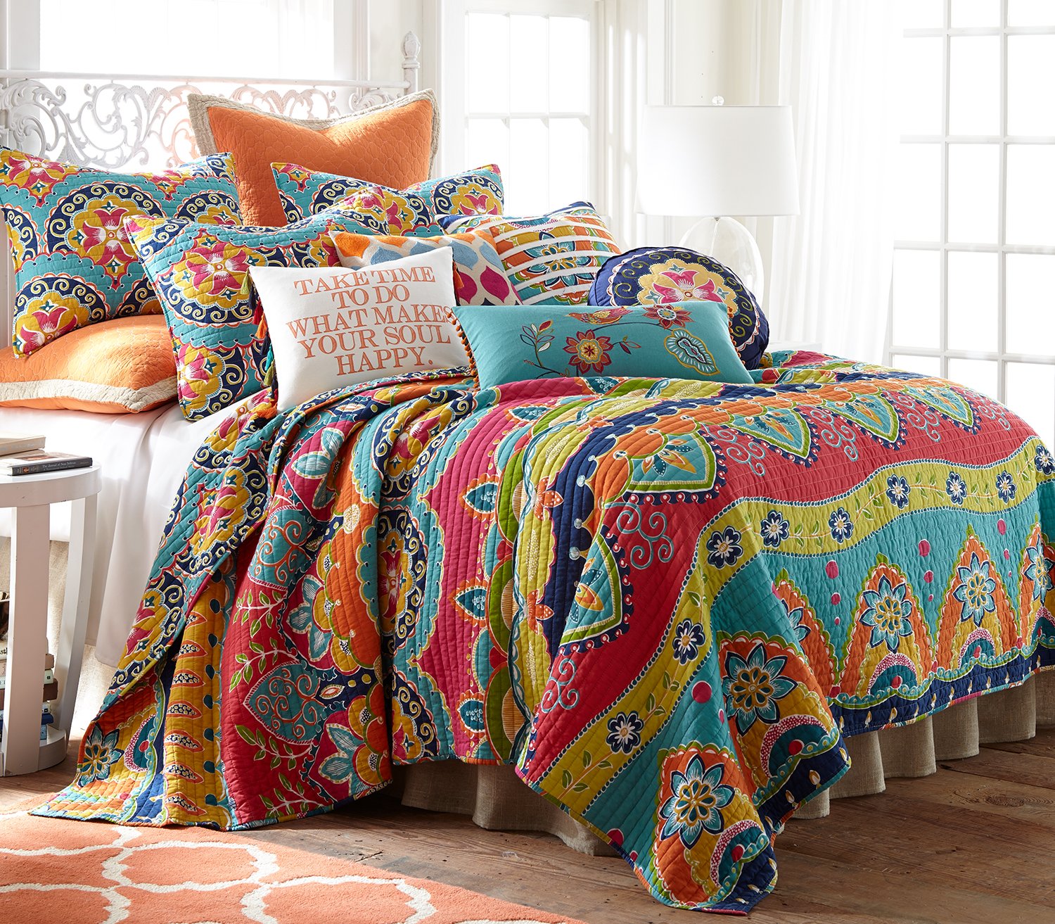 Levtex Amelie King Cotton Quilt Set, Multi, Global