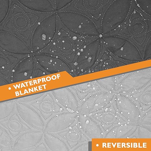 Miniatura 7 de Paquete de 2 mantas impermeables para perros grandes, fundas de sofá para mascotas, protegen la cama, sofá, mantas suaves y reversibles para perros,