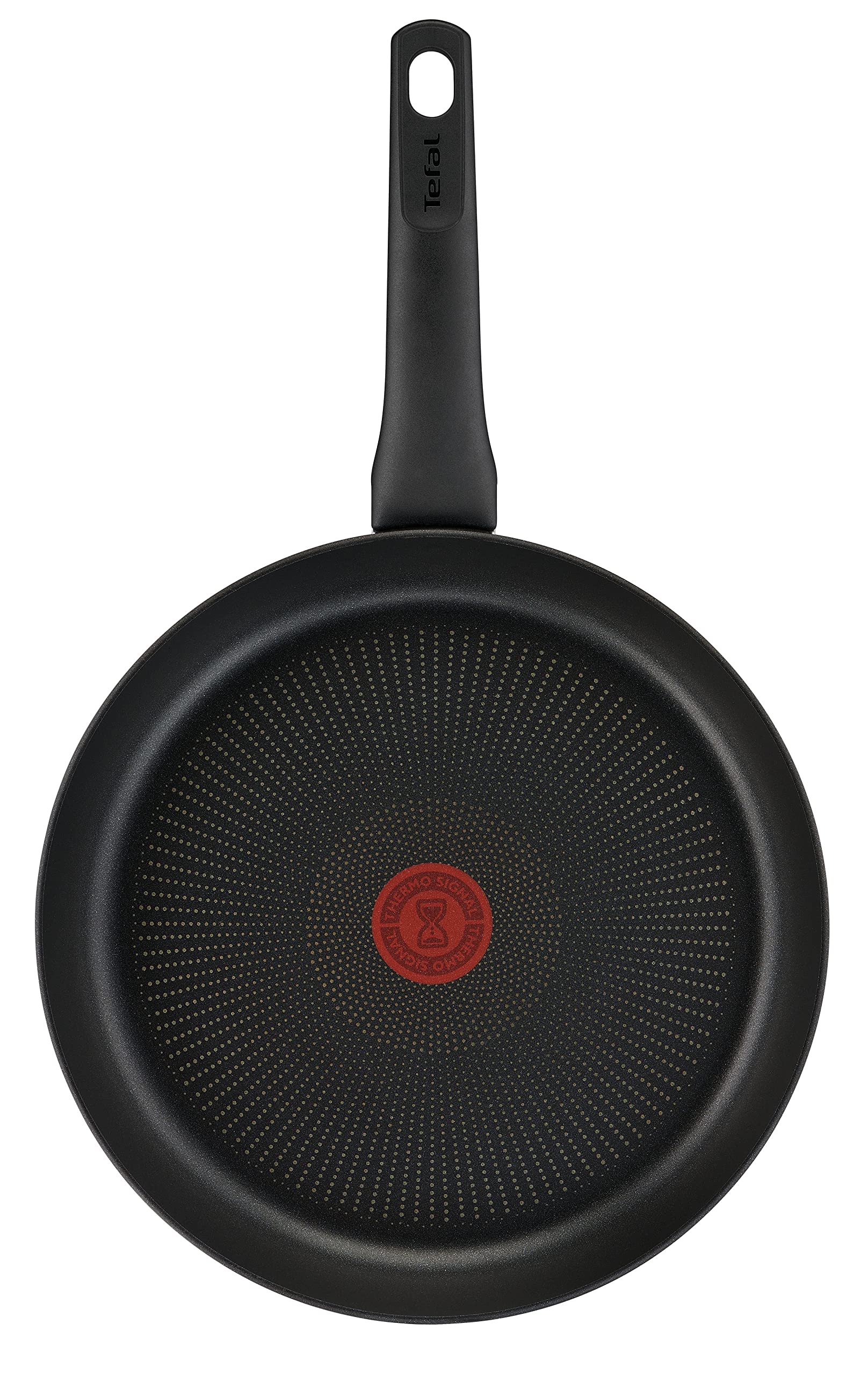 TEFAL G28890 Hard Titanium zestaw patelni 24 cm i 28 cm, wzmocniona tytanem, bezpieczna powłoka nieprzywierająca, wskaźnik Thermo-Signal, do każdej kuchenki, czarna