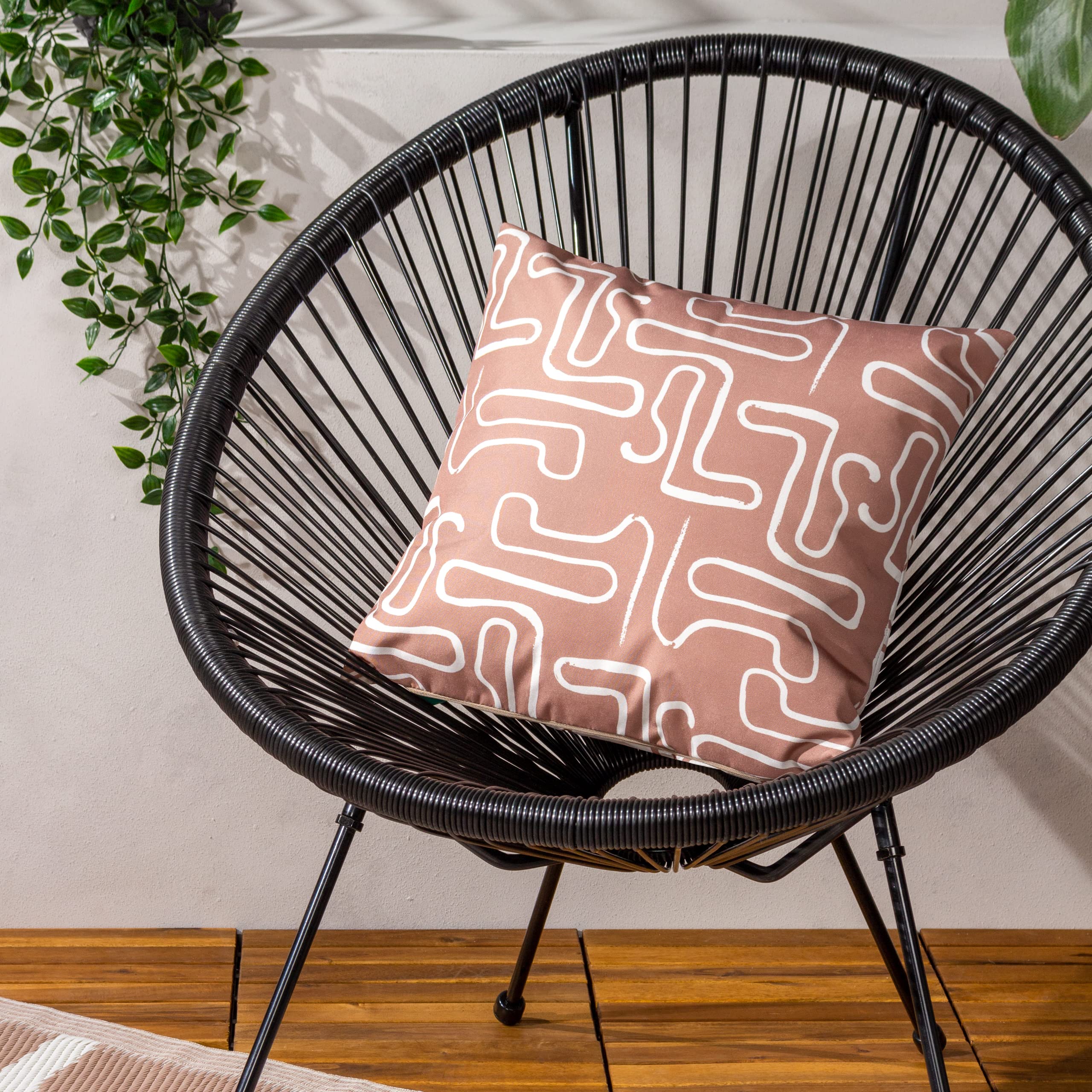 furn. Klay Outdoor Polyester Filled Cushion - Twin Pack, Natural, 43 x 43cm