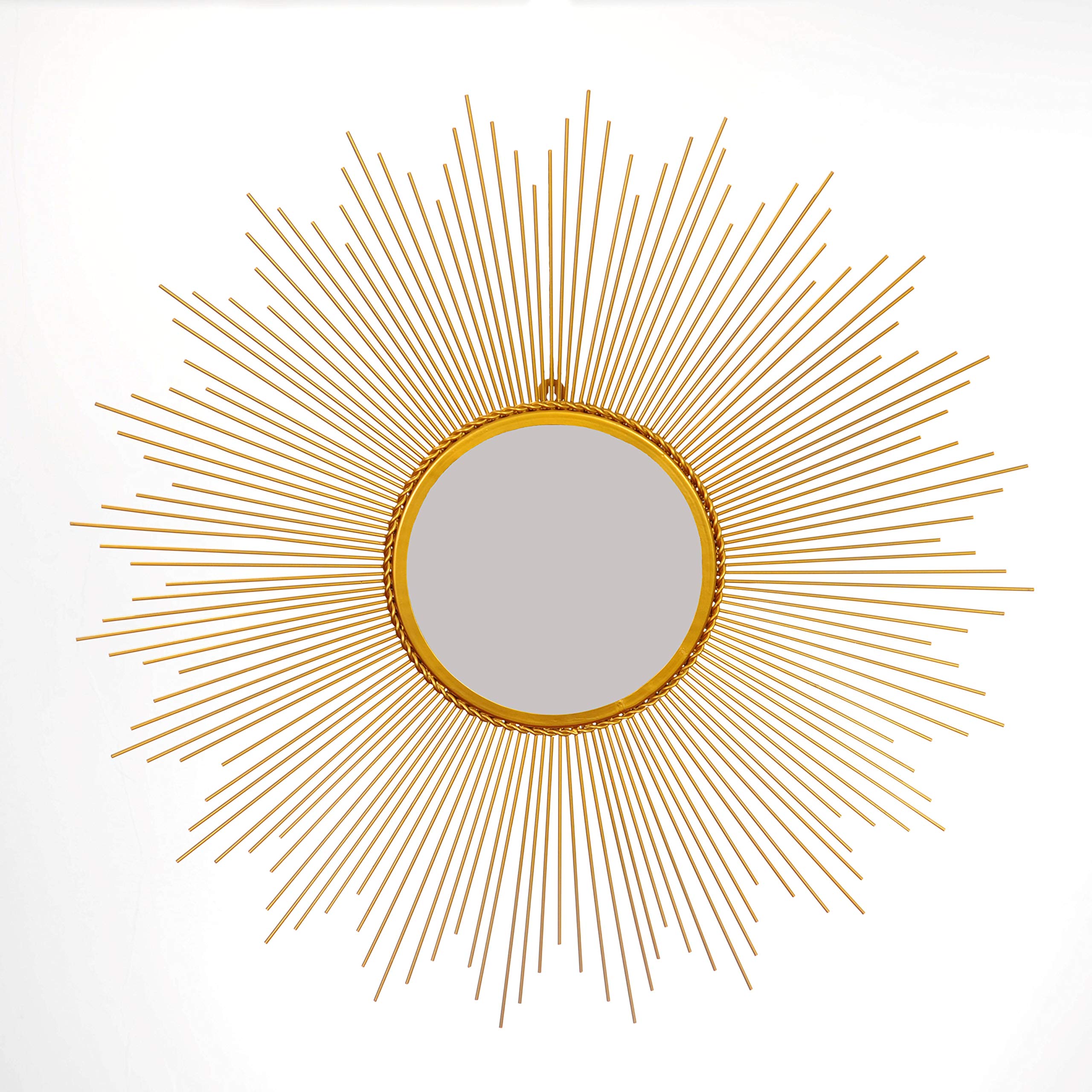 Harrow Decor Large Sunburst Mirror WM007G, Size 90cm in Gold Finish