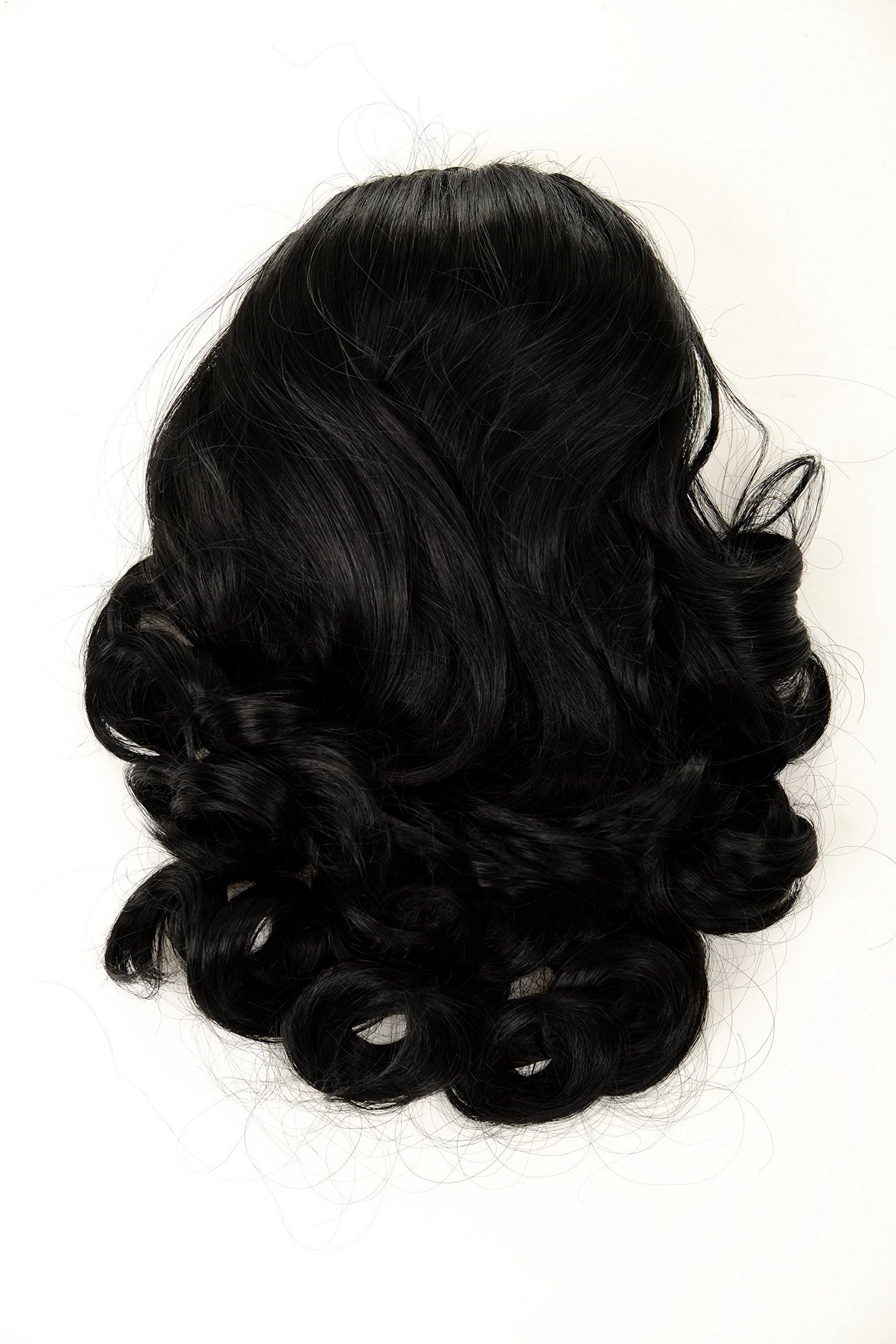 WIG ME UP - 90604-1 Halfwig Hairpiece Extension with braided hair circlet shoulder length wavy to curled deep black 14inch - Image 2