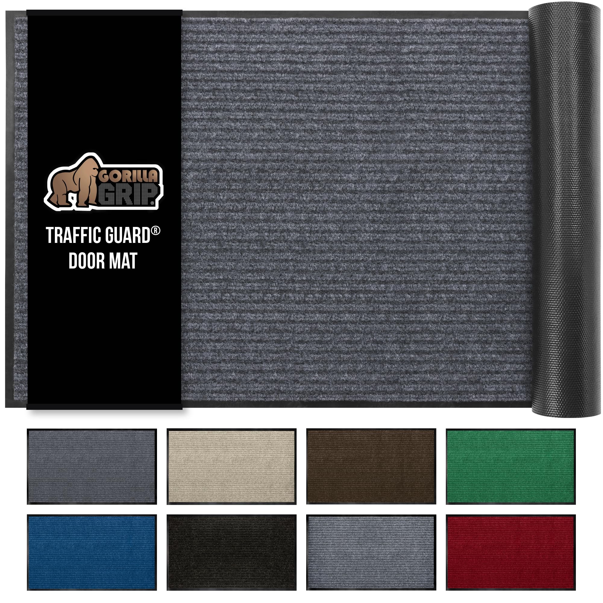 Gorilla Grip Original Commercial Grade Rubber Door Mat, 35x23, Heavy Duty, Durable Doormat for Indoor and Outdoor, Waterproof, Easy Clean, Low-Profile Mats for Entry, Patio, High Traffic, Blue