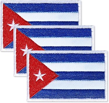 ZXvZYT 3 Pack Cuba Flag Embroidered Patches Cuban Flags Military Emblem Patch for Clothes Hat Backpacks Decorations