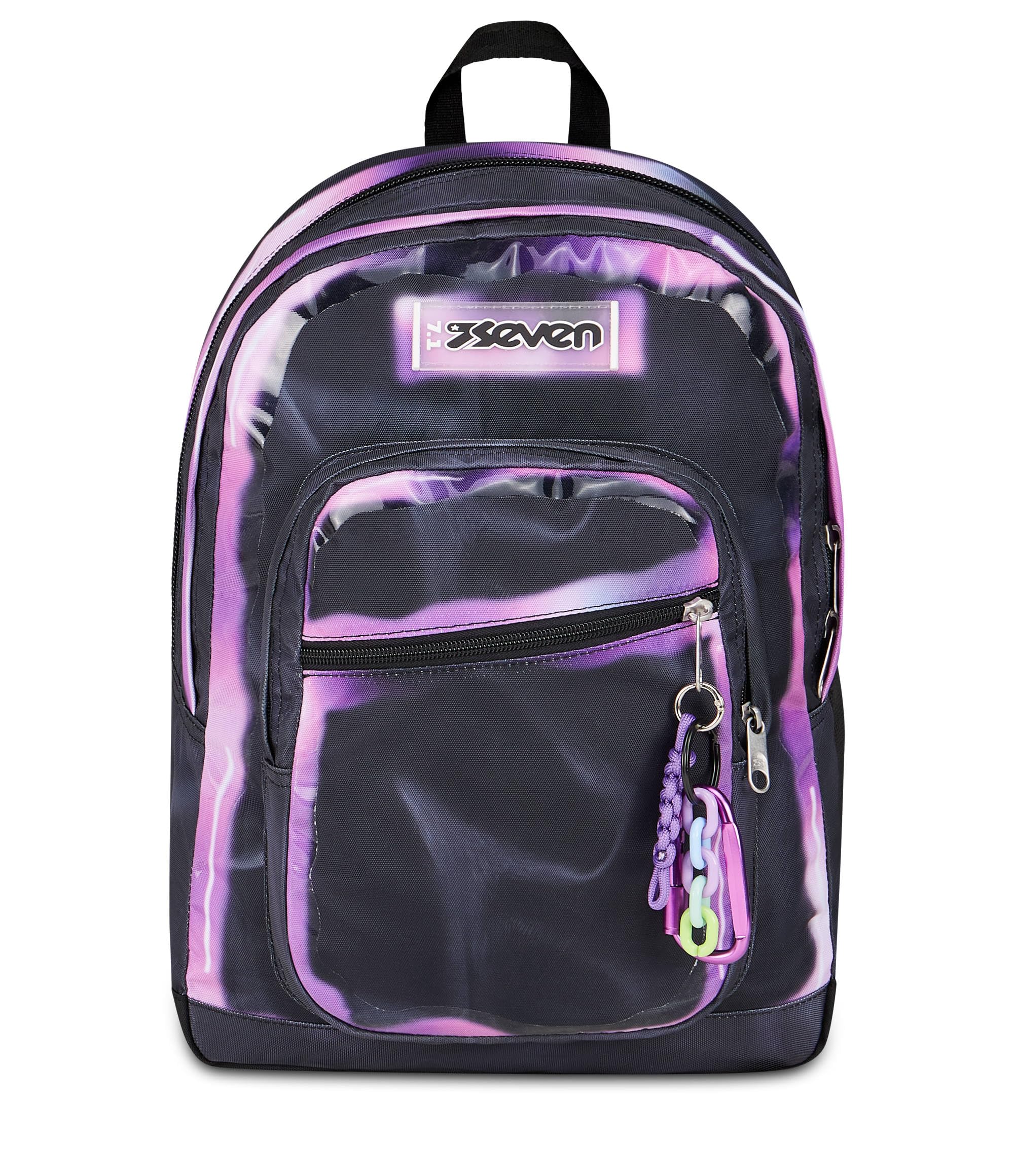 Seven Zaino Scuola FREETHINK, Doppio Scomparto, Nero, 34 L, Multifunzione, Tasca frontale, Tasca laterale portaborraccia, Scomparto Interno porta pc, Scuola media e superiore, Bambina, Ragazza