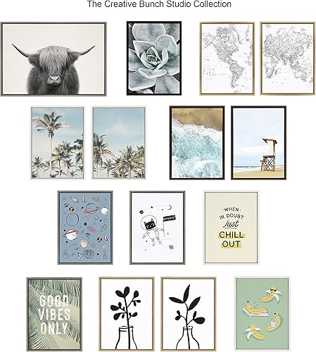 Miniatura 5 de Kate and Laurel Sylvie - Lienzo enmarcado de 1 y 2 impresiones botánicas neutras de The Creative Bunch Studio, 2 piezas de 18 x 24 pulgadas, arte