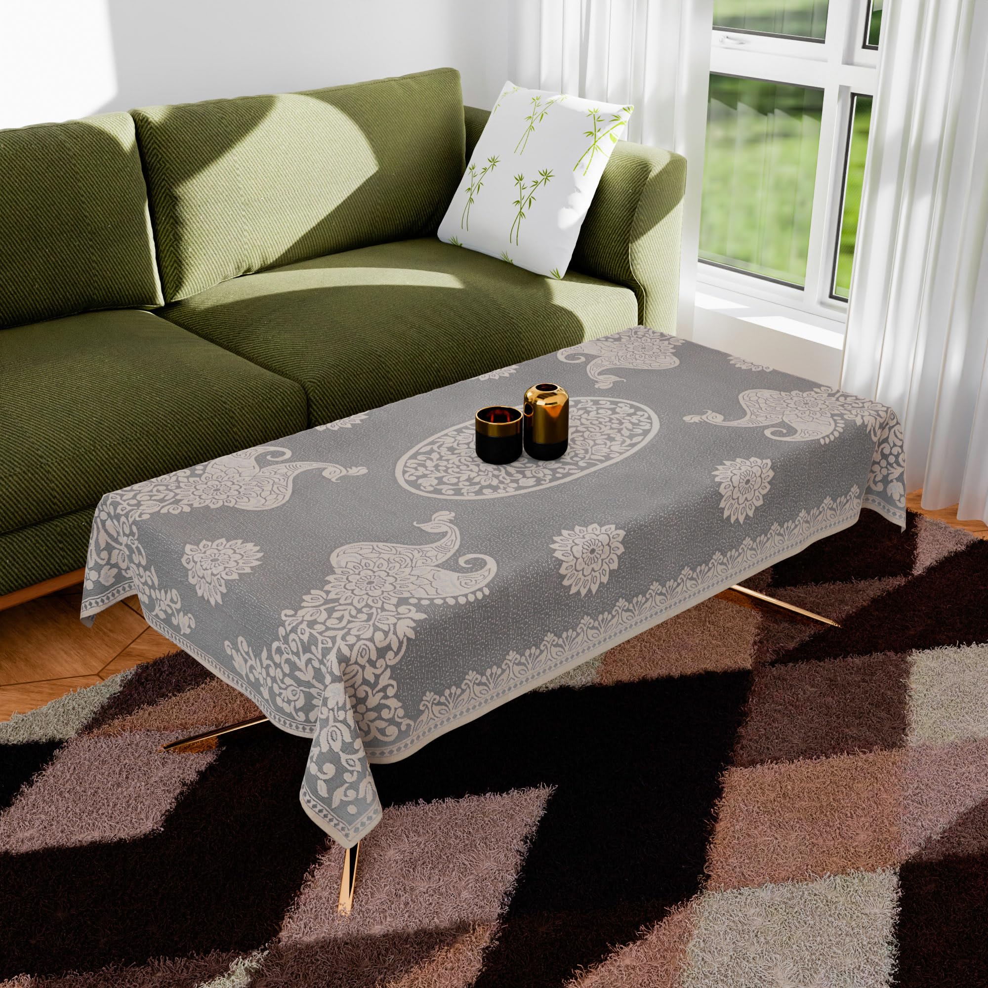 Kuber Industries Center Table Cover | 4-Seater Table Cover | Net Tabletop Cover | Kitchen Table Cloth | Table Protector Cover | Peacock-Design | 40x60 Inch | CTC | Brown (B0CWH92VL2) Amazon Price History, Amazon Price Tracker