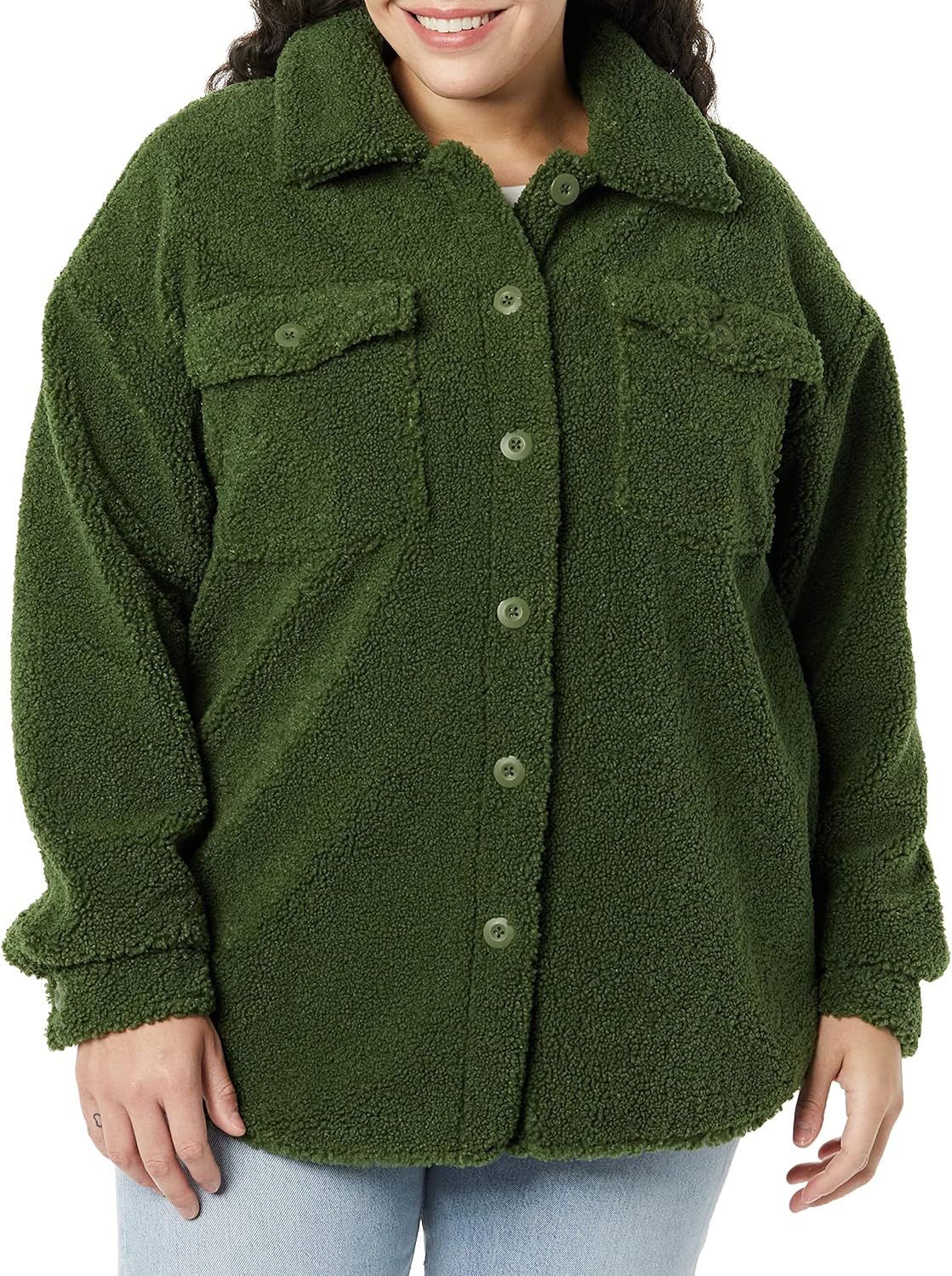 Amazon Essentials Women's Oversized Teddy Sherpa Shirt Jacket (Previously Goodthreads) - Image 4