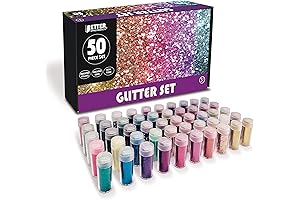Arteza Glitter Shaker Jars - Variety Box of 54