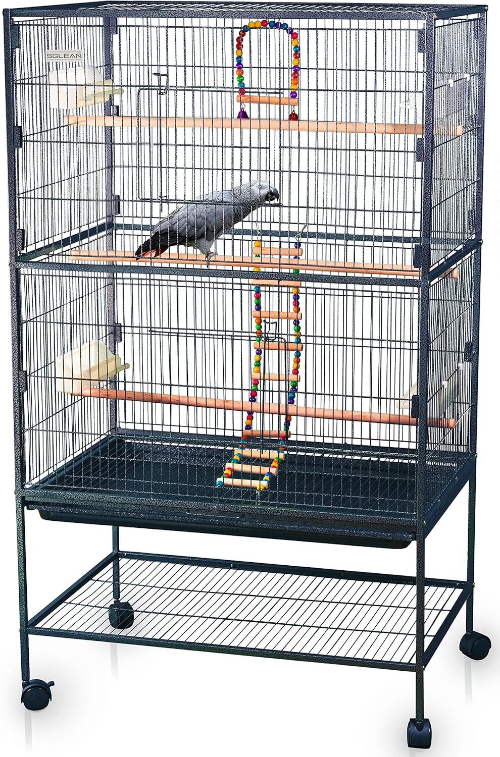 Extra Large Bird Cage 53 in Grey Spacious Flight Cage for Parakeets