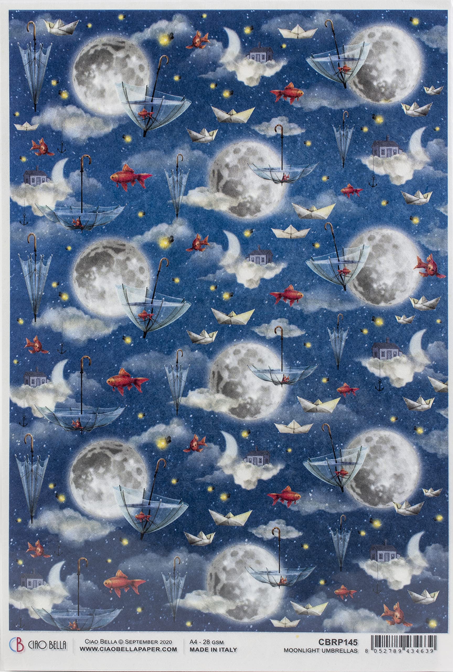 Ciao BellaPAPER Moonlight Umbrellas, Paper, Mixed, One Size