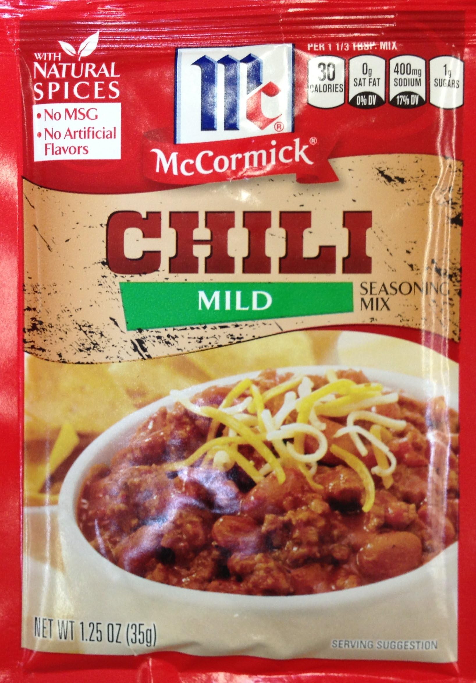 McCormick MILD CHILI Seasoning Mix 1.25oz (5 Packets
