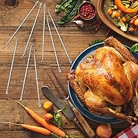 Vista 2 de WILLBOND 6 agujas curvadas de acero inoxidable para asegurar pavos rellenos, pollo, asados y carnes enrolladas