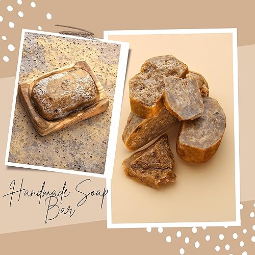 Miniatura 3 de Aviela Barra de jabón negra africana, contiene manteca de karité, limpia y exfolia la piel, vegana y libre de crueldad, 100% natural, 4.23 oz (120 g)