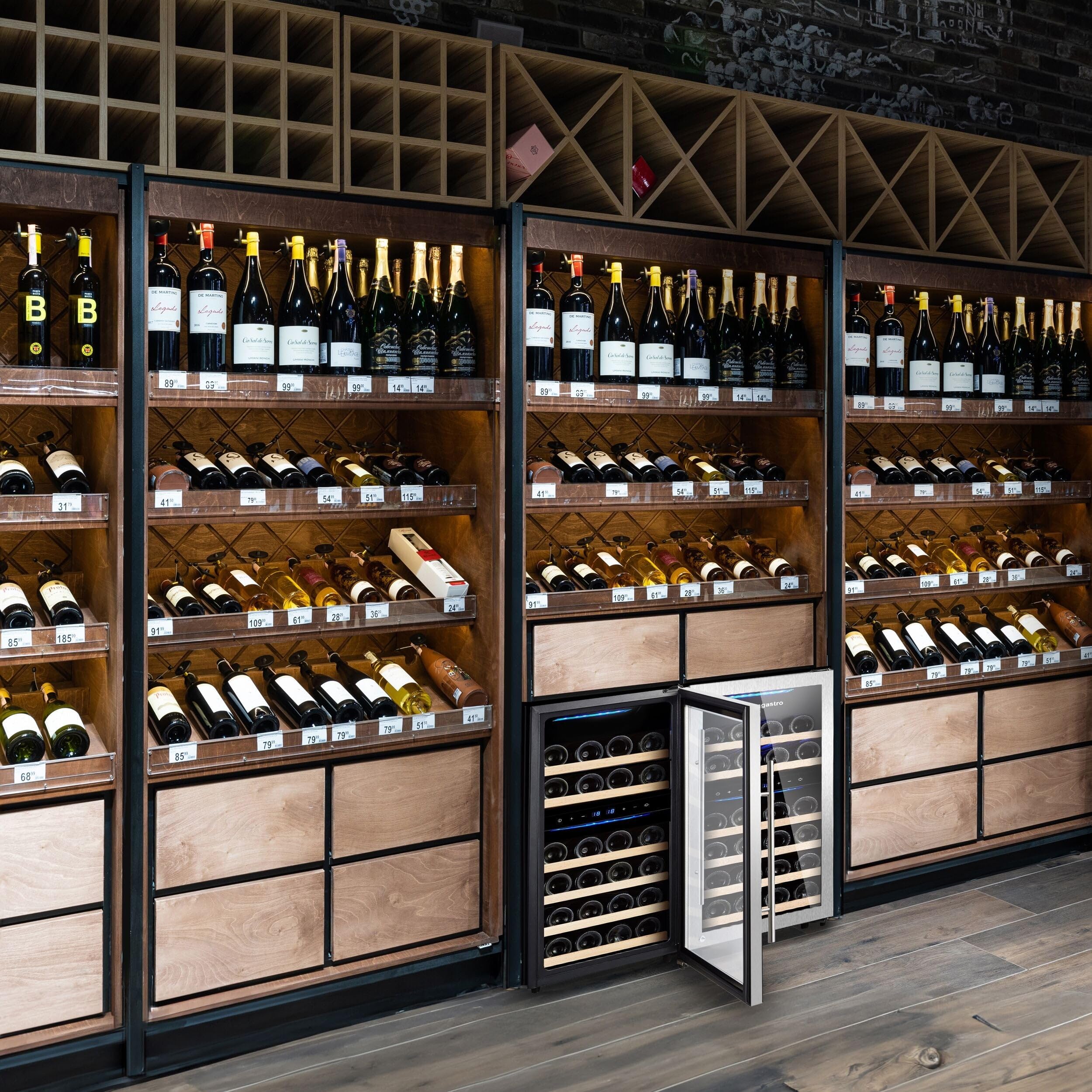 La zappa Cantinetta refrigerante con porta in vetro, capienza 33 bottiglie