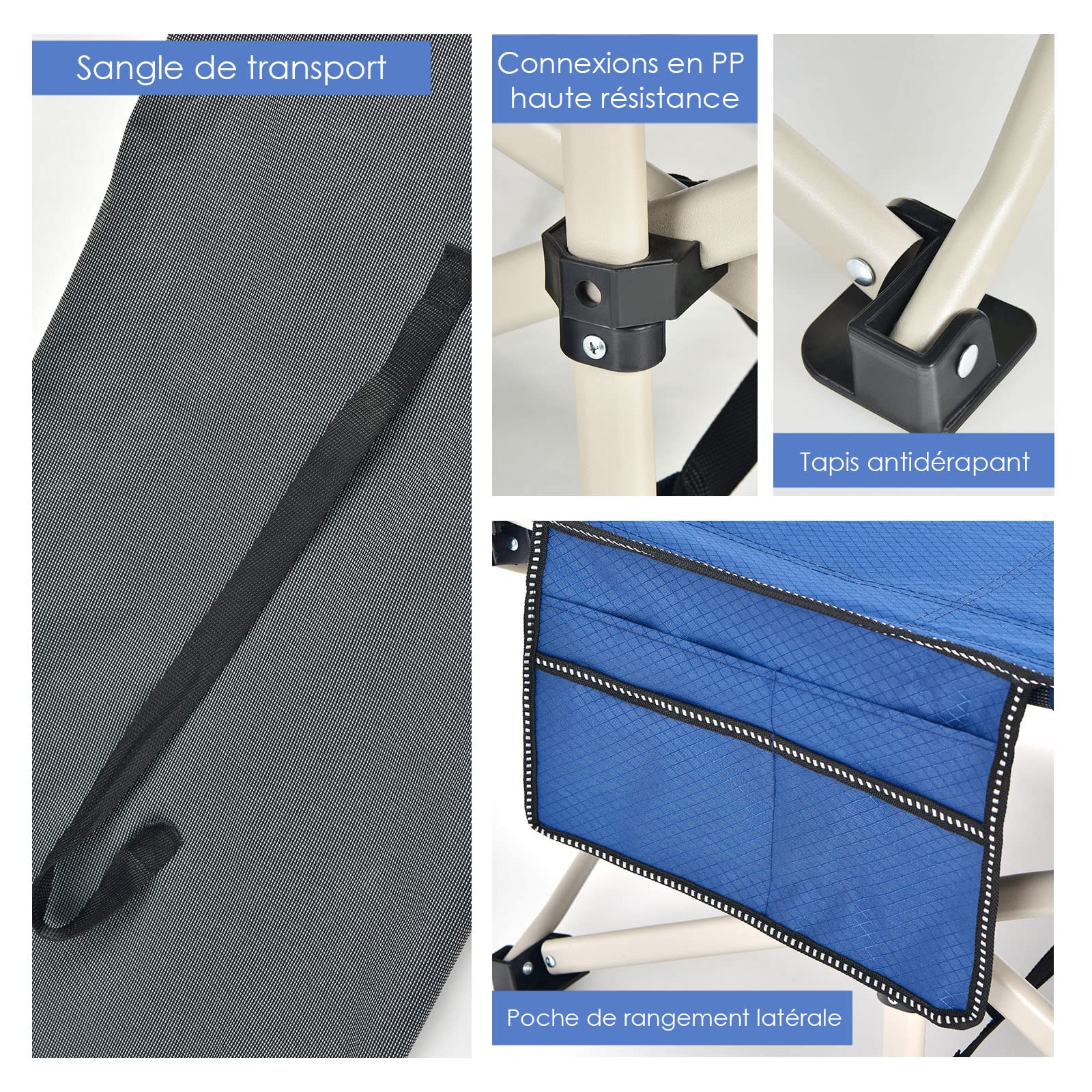 COSTWAY lit de Camping Pliable, Charge jusqu'à 400 kg, lit de Voyage à Pliage Rapide avec Sac de Transport, lit de Couchage intérieur et extérieur pour Le Camping, la Plage, la Maison, Le Bureau