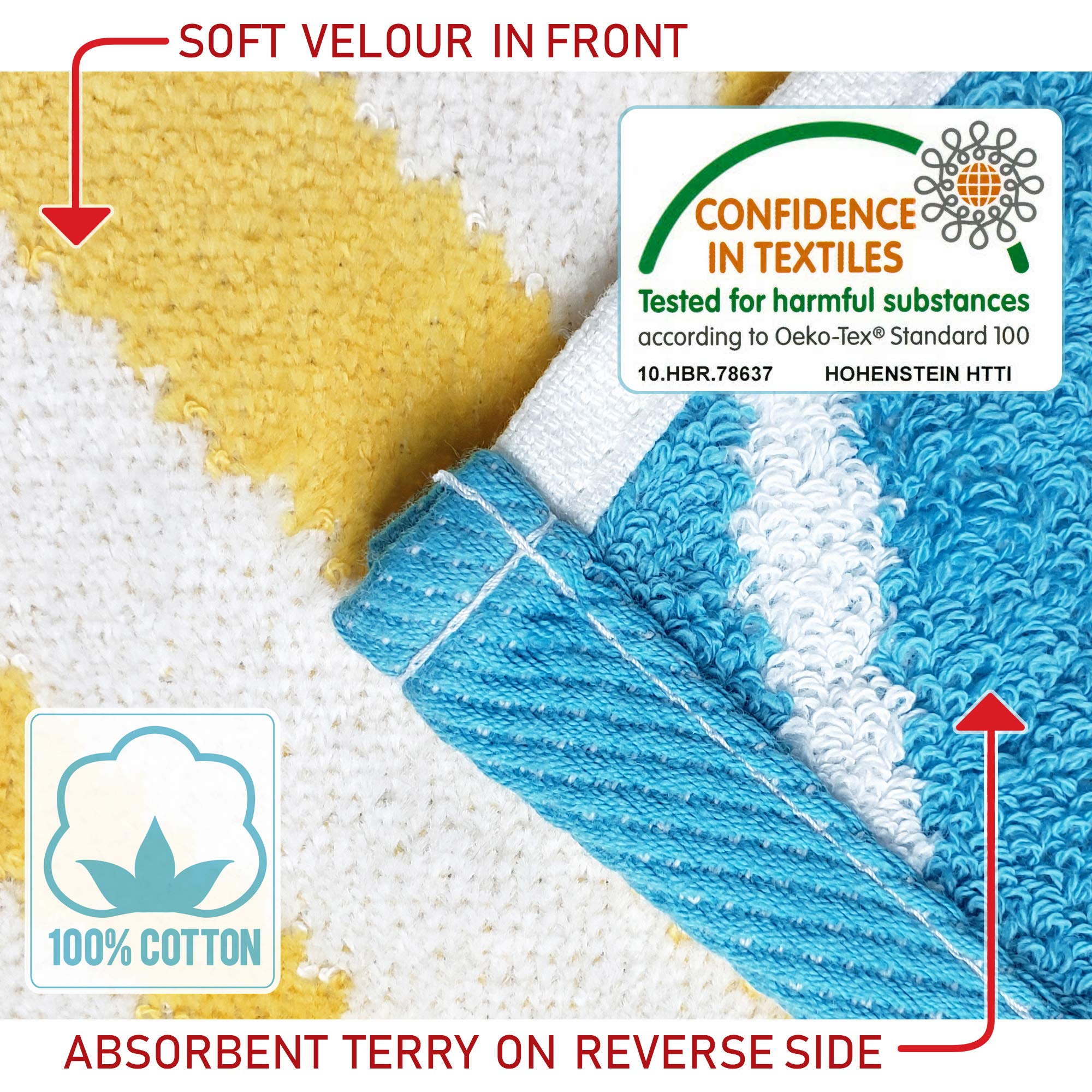 Reversible Premium Beach Towel - 34 X 64 Inches, Soft Velour & Absorbent Terry, Ombre Design, 460 GSM - View #6