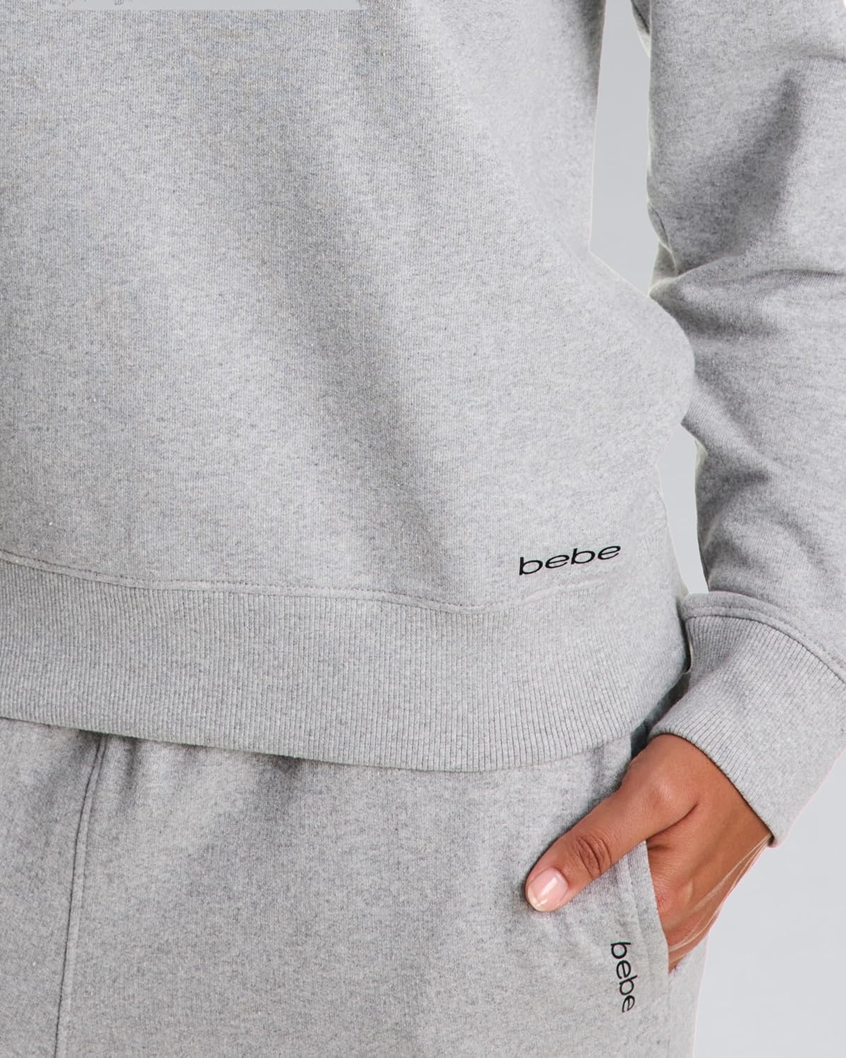 bebe French Terry Sweatshirt for Women, Crewneck Sweatshirts for Women, Sweatshirt Loungewear - Image 5