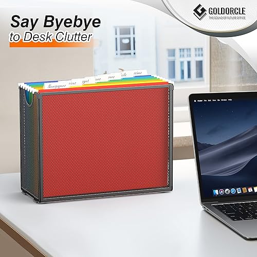 Miniatura 8 de GoldOrcle Paquete de 2 organizadores de archivos colgantes plegables con 14 soportes para archivos colgantes, soporte de archivos de tamaño carta,