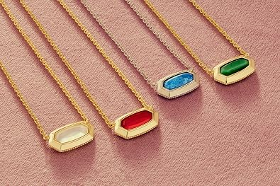 Kendra Scott Elisa Bezel Short Pendant Necklace, Fashion Jewelry for Women