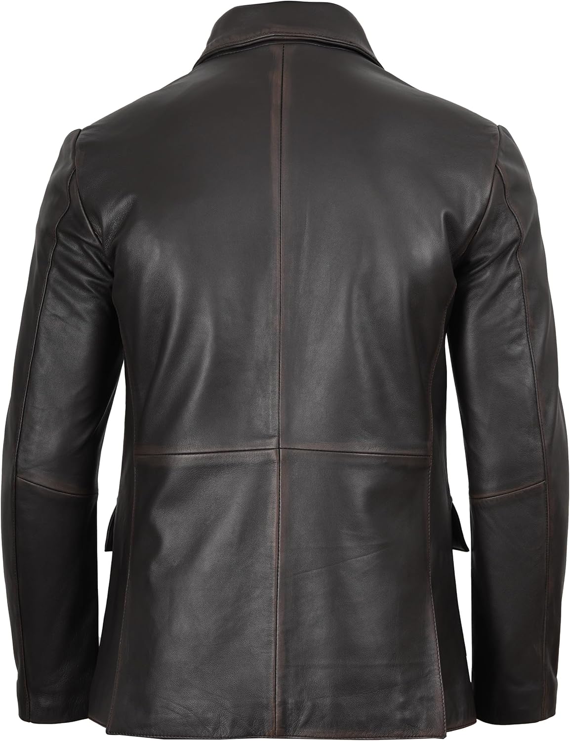 Decrum Real Leather Blazer for Men - Casual Fashion Mens Leather Coat - Image 4