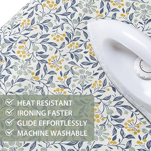 Miniatura 5 de Seiritex Funda para tabla de planchar sobre la puerta, 14 x 42 pulgadas, acolchado grueso y reflectante del calor con cierres de gancho y bucle,