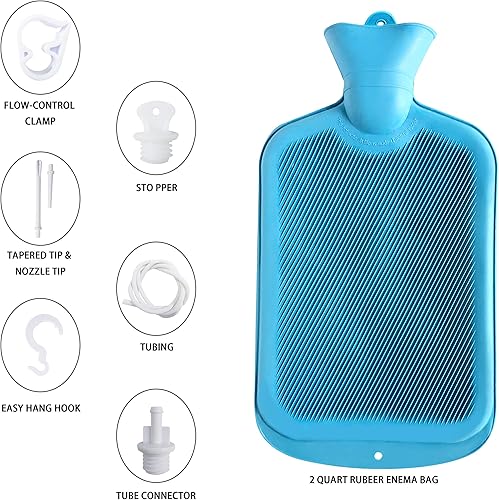 Miniatura 6 de Abyclean Kit de bolsa de enema de goma, limpiador de enema vaginal para la salud de mujeres o hombres (azul-2L)