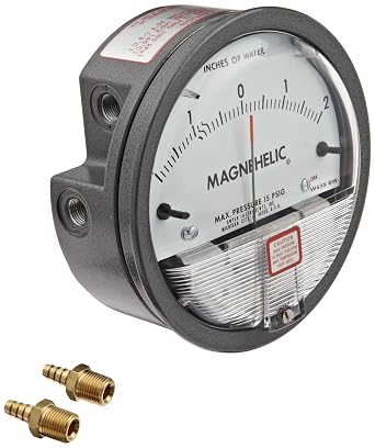 Dwyer Magnehelic Differential Pressure Gage, 2304, Zero Center Range: 2-0-2 w.c.