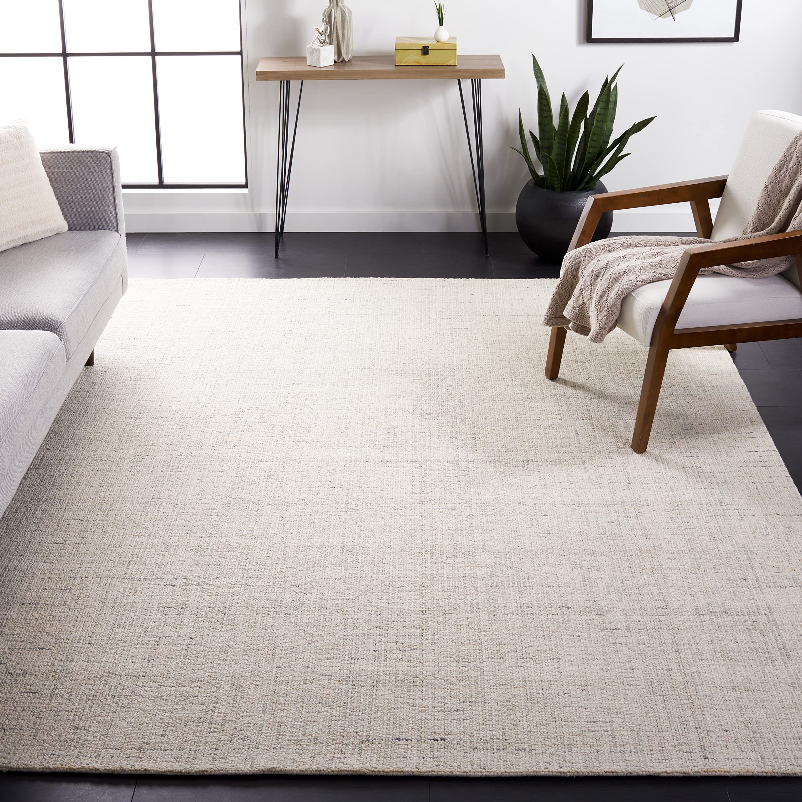 Safavieh Abstract Wool Area Rug 10x14 Ivory Grey Handmade