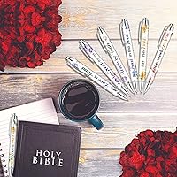 Vista 7 de Ctosree 60 bolígrafos cristianos para mujer, a granel, versículos bíblicos, bolígrafos de tinta floral, citas inspiradoras religiosas, bolígrafo