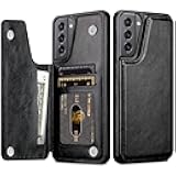 HianDier Compatible with Samsung Galaxy S21 Plus Wallet Case 5G 6.7 Inch Slim Protective Case with Credit Card Slot Holder Flip Folio Soft PU Leather Magnetic Closure Cover, Black