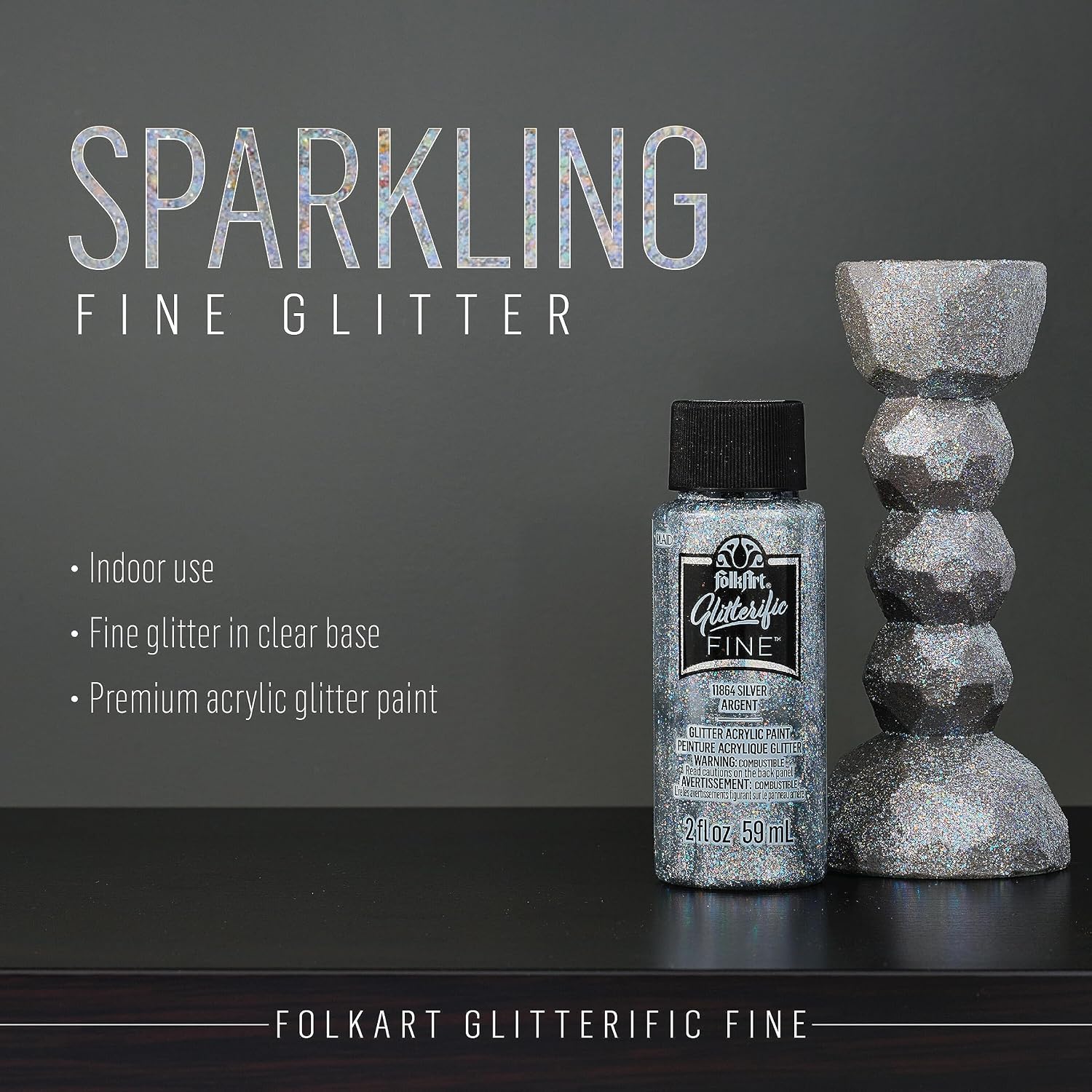 FolkArt Best of Silvers Acrylic Craft Paint Set Featuring 5 Premium Silver Paint Formulas, 96423