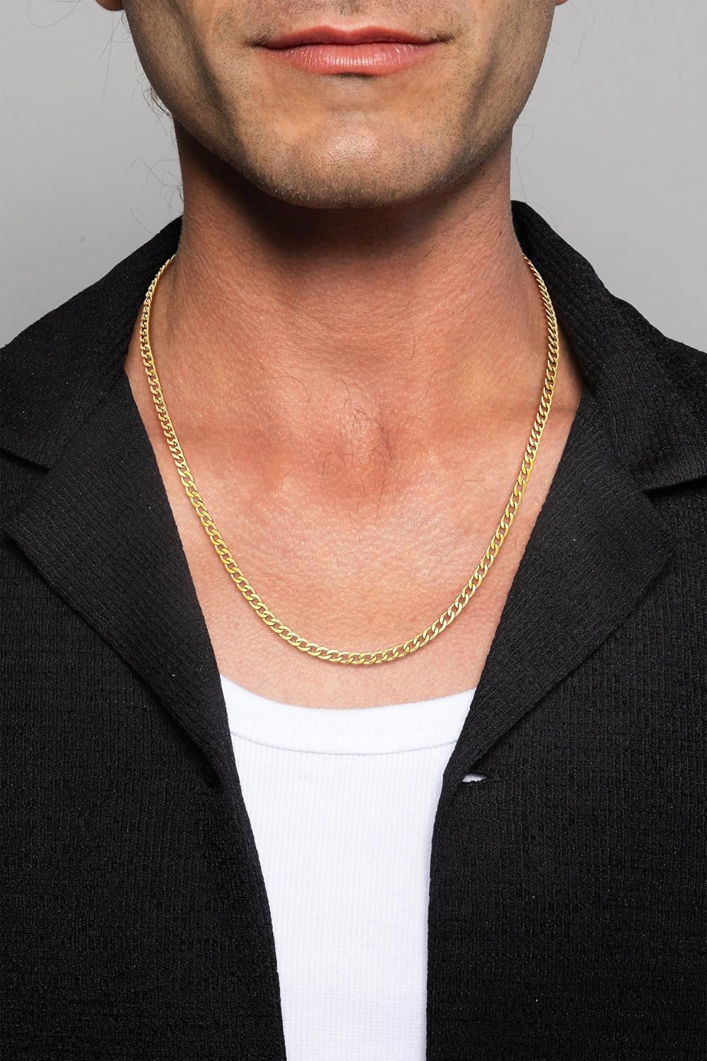 Silver Chain for Men Stainless Steel Men's Necklaces Chain Cool Diamond Cut Cuban Link Chain for Men Hip-Hop Jewelry 4mm/6mm 17/18/20/22/24/26 Inches - Image 3