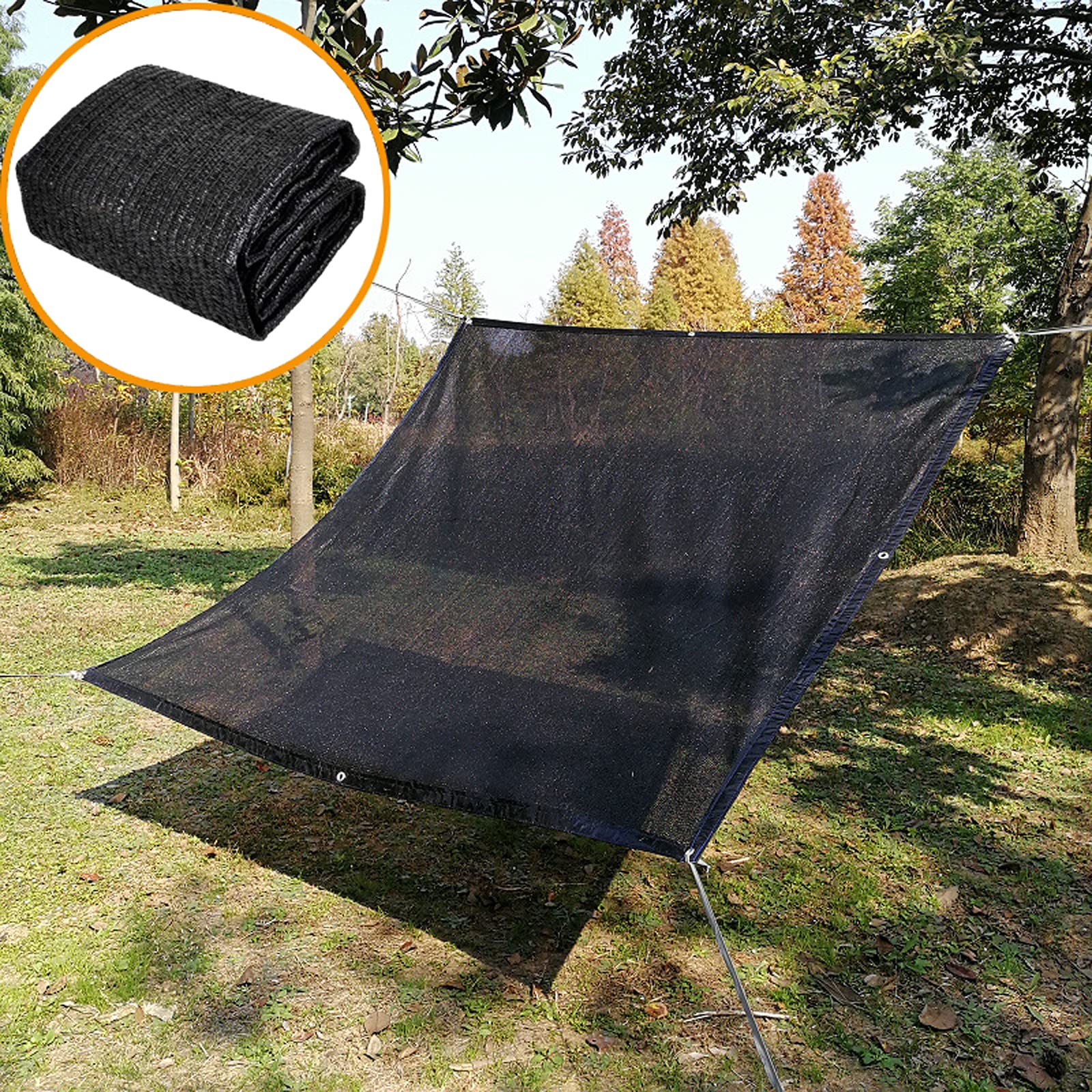 XYXH Red De Sombreado De Jardín 5x10m, Malla De Sombra Negra, Sombra