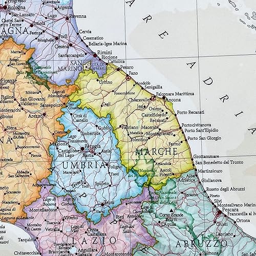 Miniatura 3 de Maps International - Mapa de Italia - Póster clásico de mapa de Italia - Laminado de una sola cara - 16.5 x 23.4 pulgadas