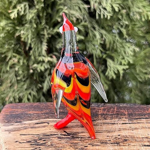 Vista 8 de Figura de pingüino de cristal – Miniatura soplada a mano estilo Murano – Adorno coleccionable de pingüino para estante o escritorio – Regalo