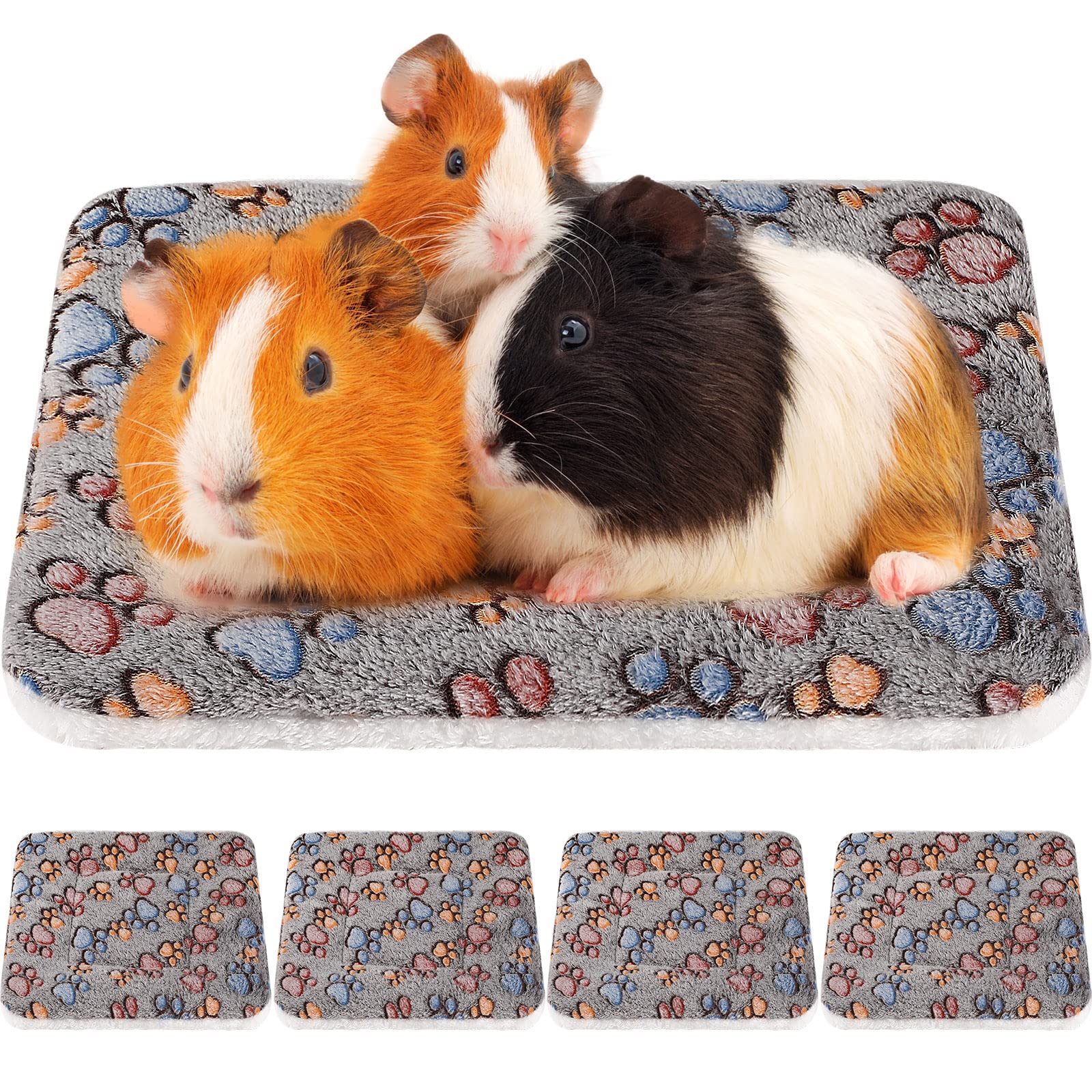Tuanse 4 Pack Ultra Soft Dog Cat Bed Mat with Cute Prints Reversible Fleece Dog Crate Kennel Pad Cozy Washable Thickened Hamster Guinea Pig Pet Bed