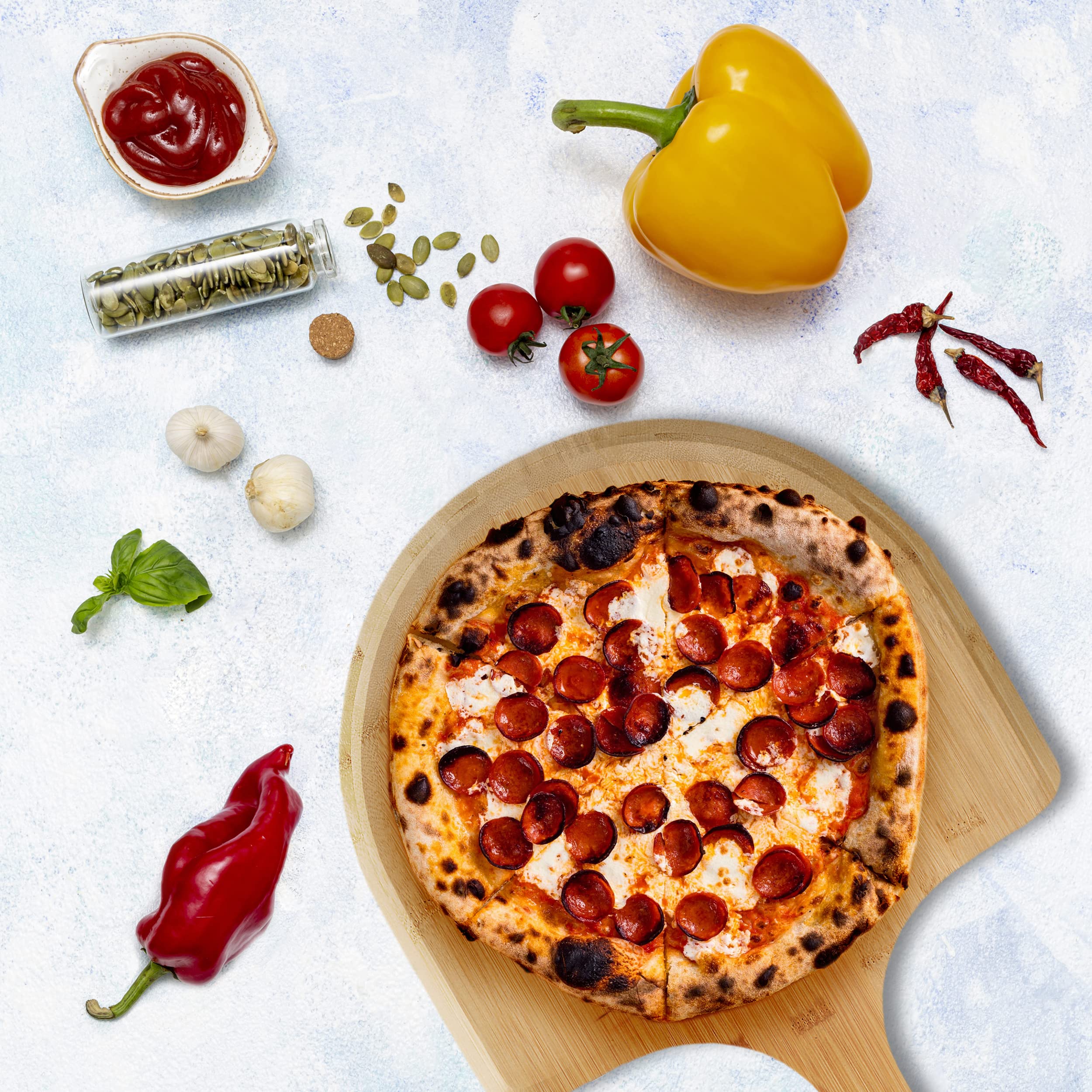 Silk Route Home - Juego de piedra y paleta para pizza – Piedra rectangular para pizza de cordierita grande resistente a la temperatura y antiadherente (38 x 30 cm) y paleta de bambú duradera de alta