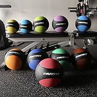 Vista 4 de RitFit Weighted Medicine Ball - Non-Slip Rubber Shell & Dual Texture Grip - Workout Exercise Ball for Core Strength, Balance Training, Coordination