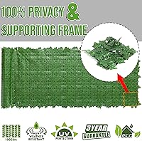 Vista 2 de ColourTree Valla de privacidad y pared de fondo de hiedra artificial de 39 x 198 pulgadas, panel de setos de hojas sintéticas con respaldo