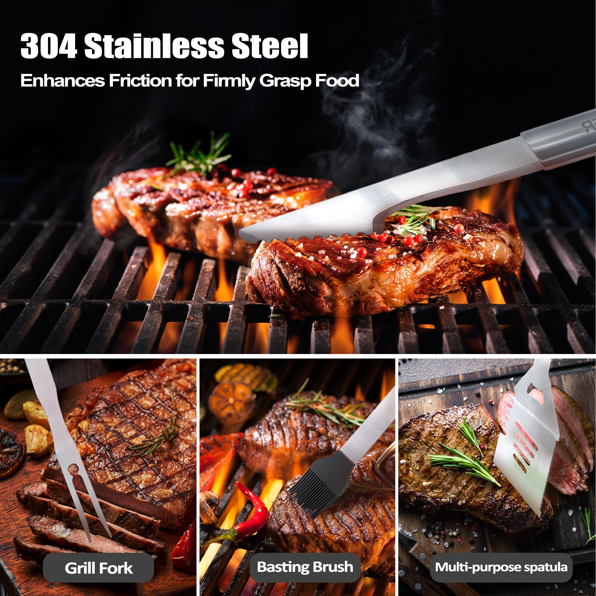 Retirement Gifts for Men, Retired Gifts for Men, Dad, Grandpa, Coworker, Teacher, Boss, Retirees Heavy Duty Grilling Accessories for BBQ, Thick Stainless Steel Grill Utensils with Non-Slip Handle Tool