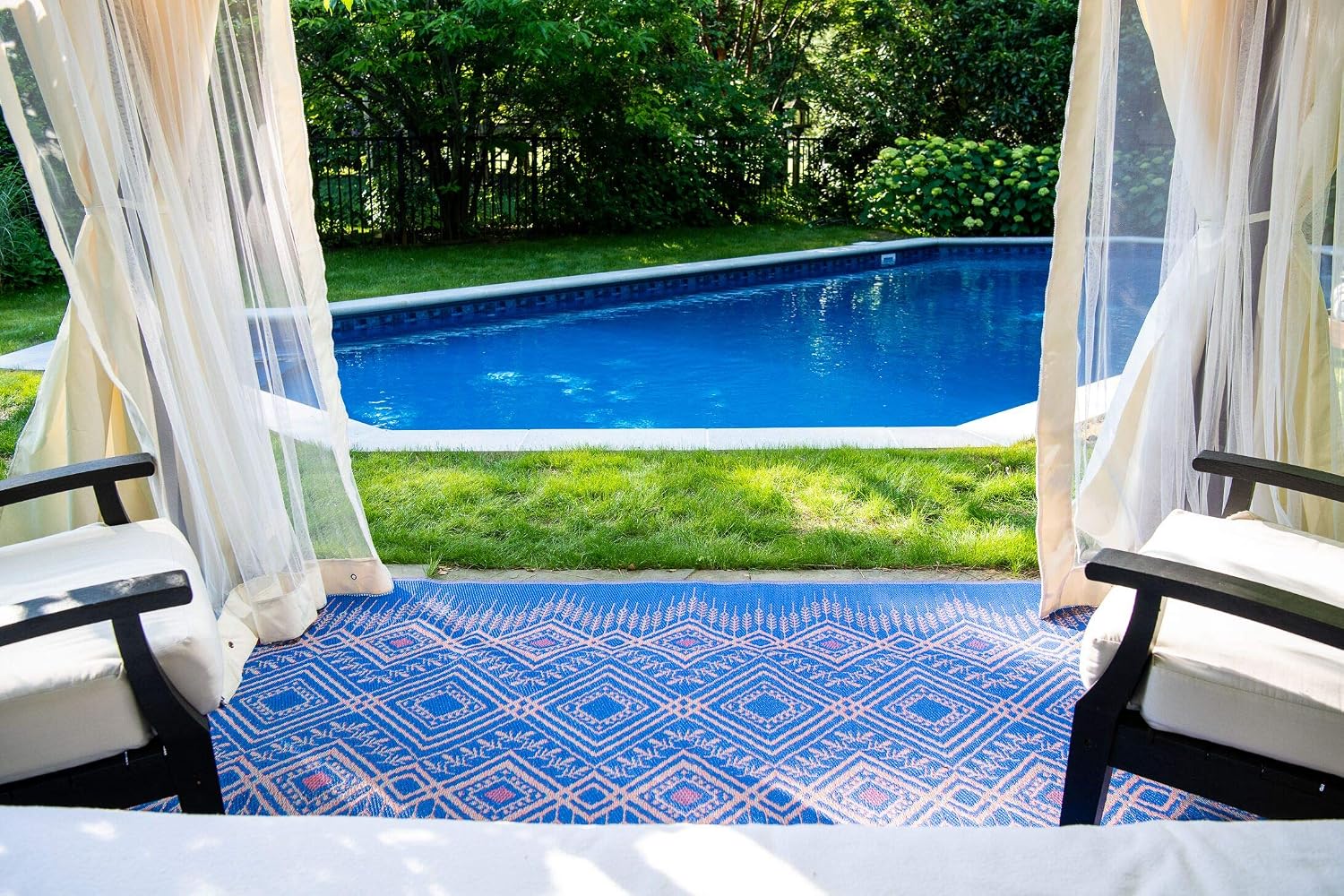 Alfombra Exterior Impermeable - Resistente A Rayos UV, Antideslizante, Lavable A Máquina, Para Terraza, Jardín O Camping