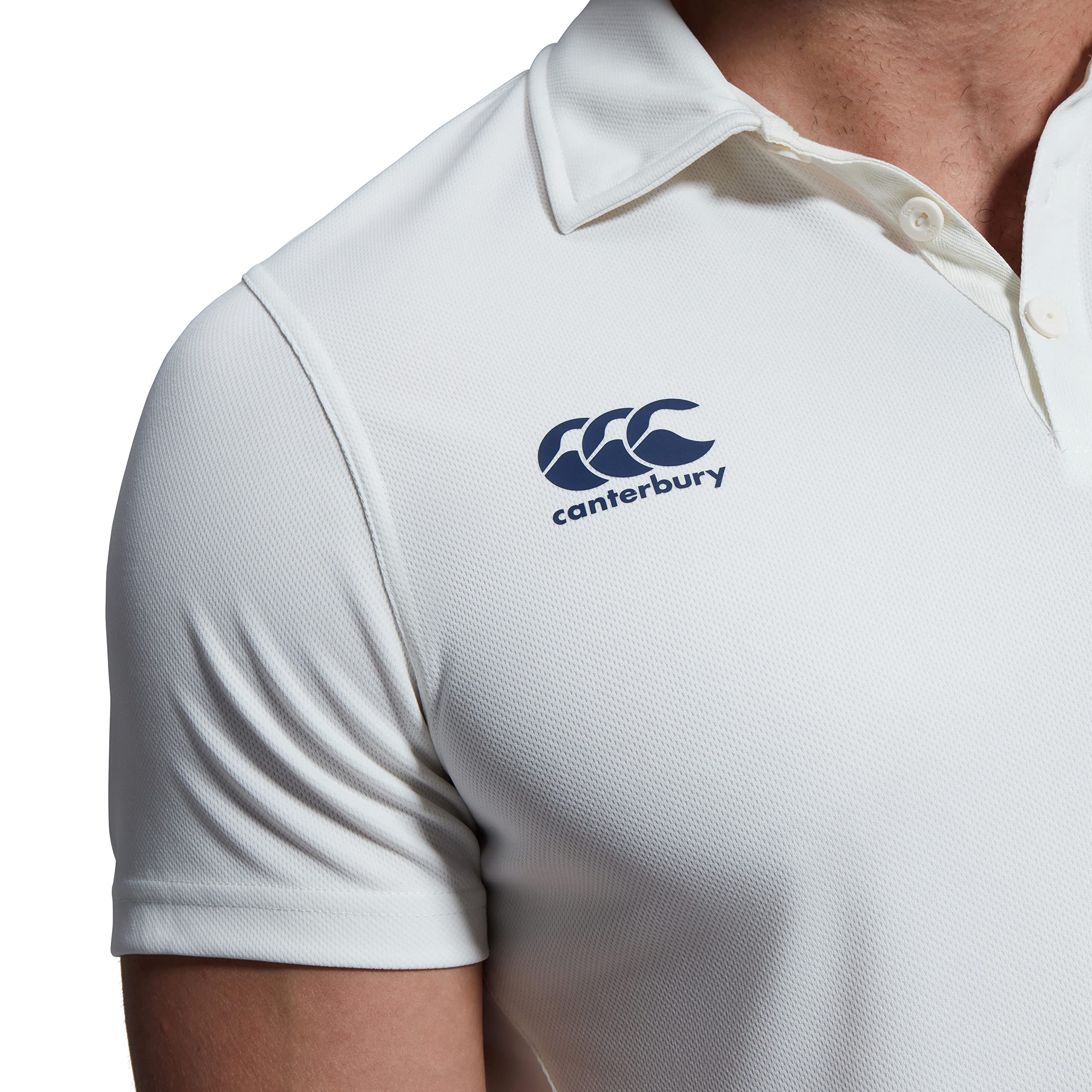 Canterbury Polo Shirt | Cricket Whites | Vapodri Moisture Wicking Camisa de Polo Hombre (Pack de 1)